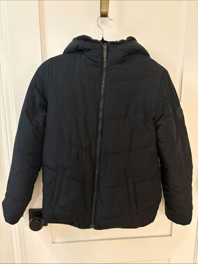 Abercrombie & Fitch Kids Black Hooded Puffer Coat